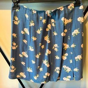 Light blue floral mini skirt